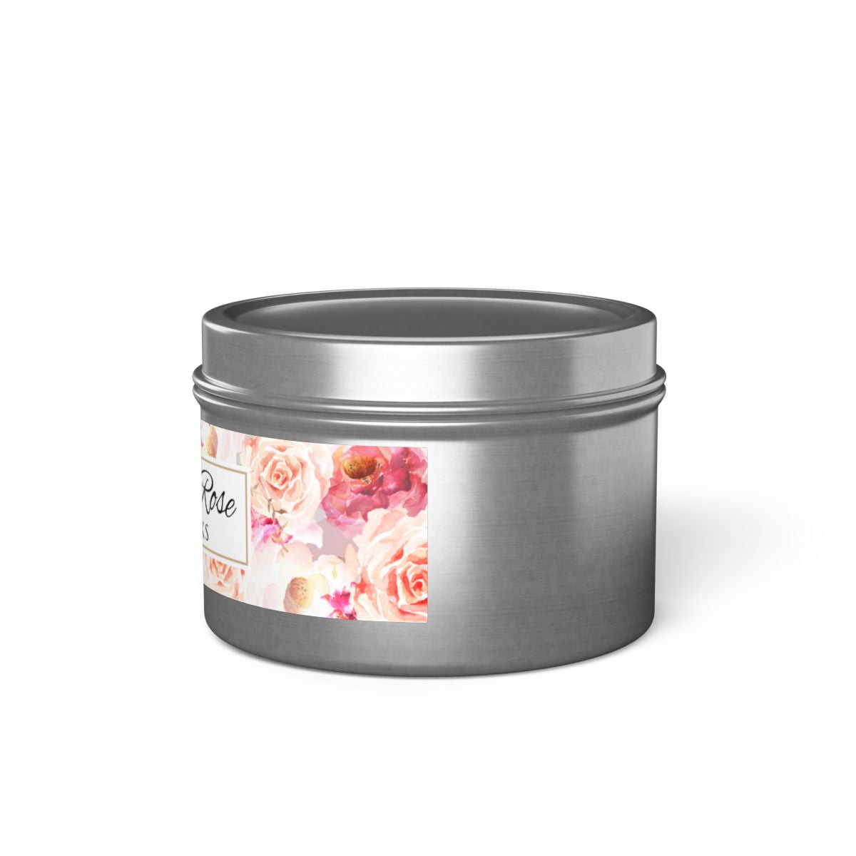 Bohemian Rose Coconut Soy Wax Candle, 4 oz. Silver Tin Jar with Lid - Rose Scented Candle, Floral Candle, Valentines Day Gift
