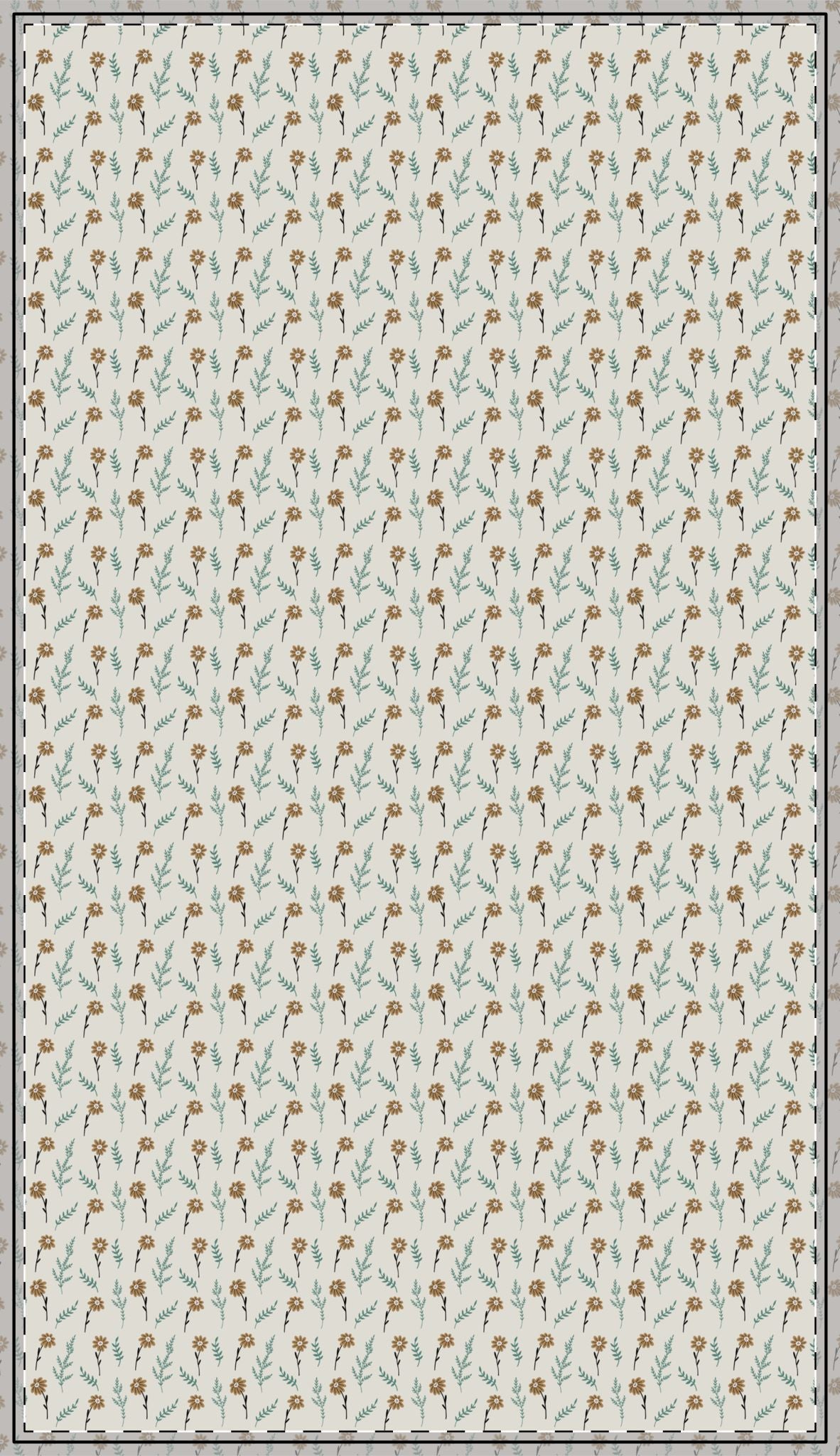 Brown Chamomile Tablecloth, 100% Cotton Twill Tablecloth, 58" × 58" and 58" × 102" Sizes, Vintage Style Tablecloth, Thanksgiving Tablecloth, Fall / Brown Tablecloth, Wedding Table Linen, Birthday Party Tablecloth