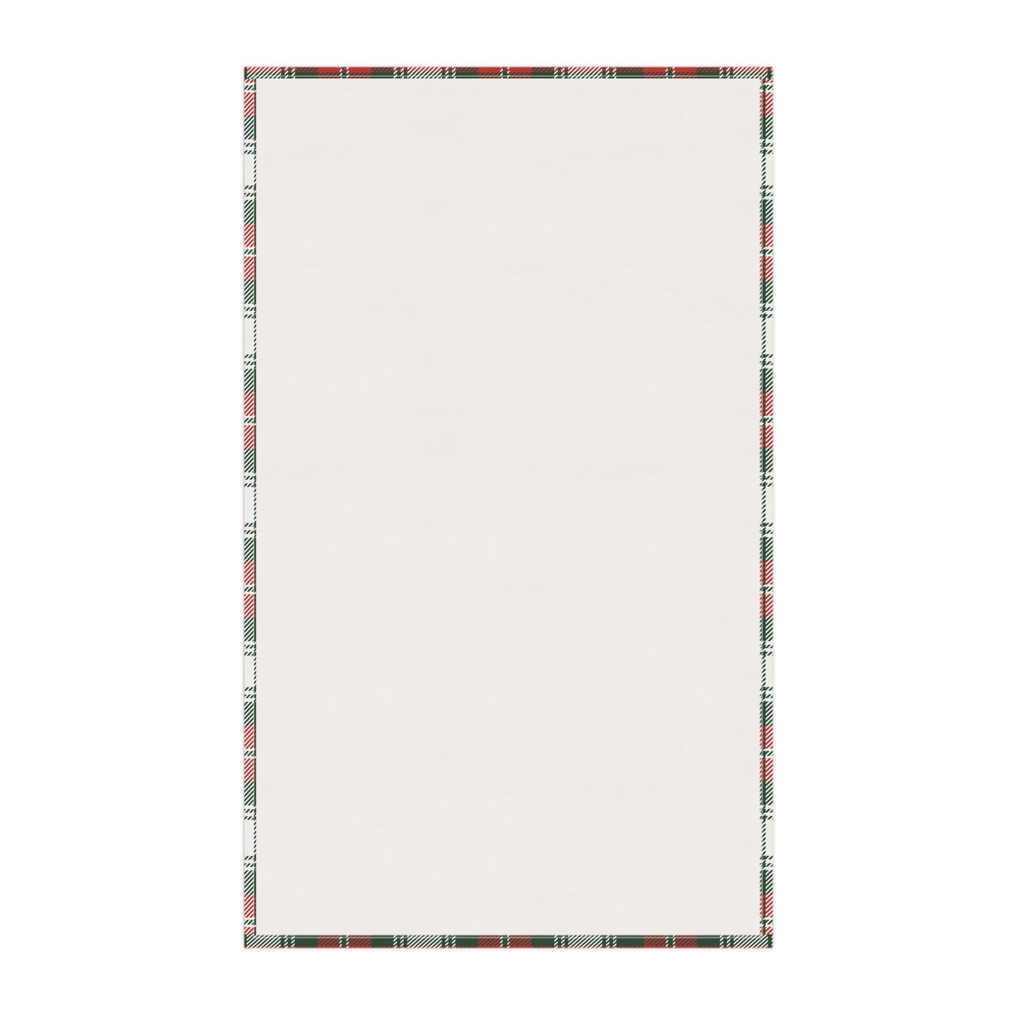 Backside view of Christmas Plaid tea towel on a white background