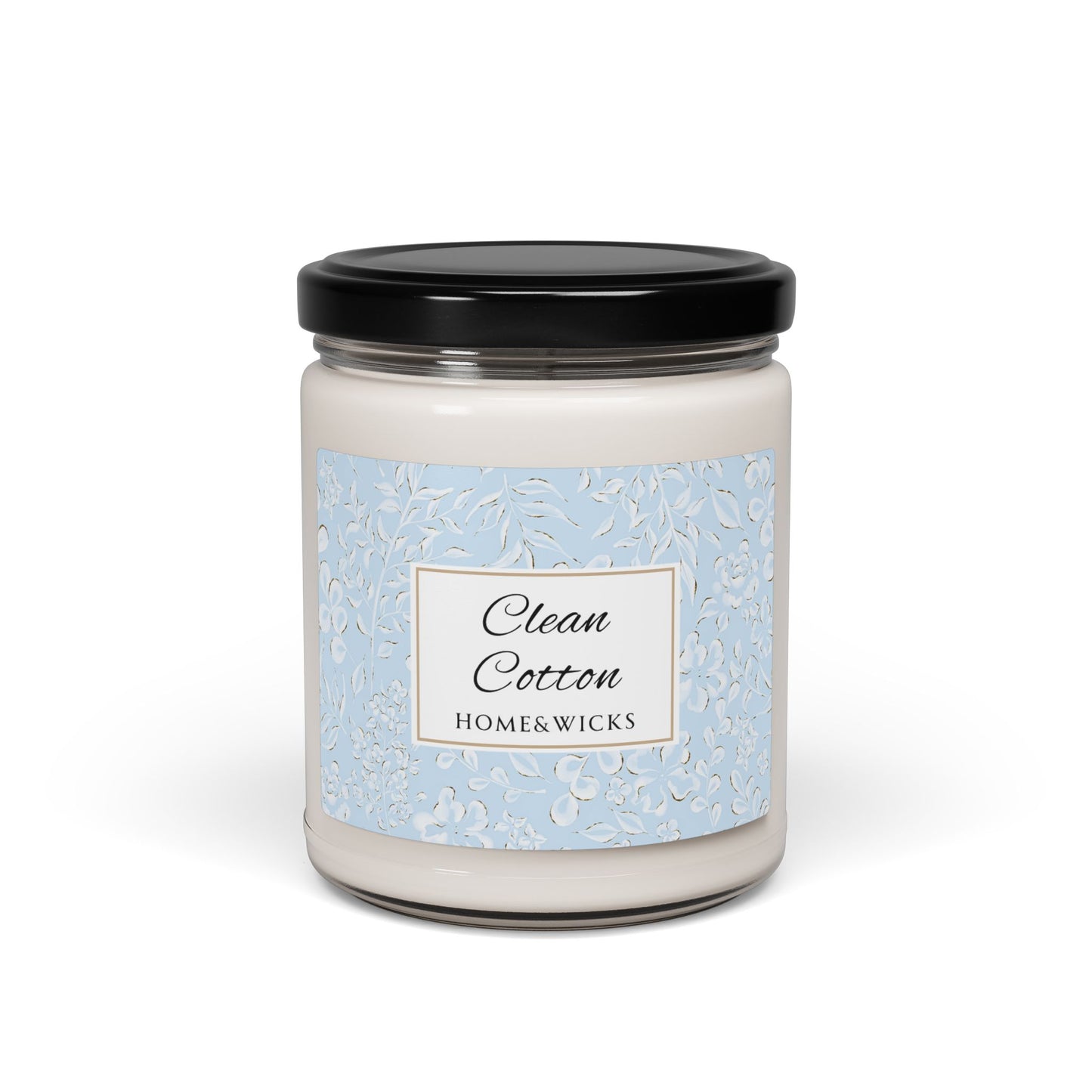 Homeswicks candle labeled 'Clean Cotton' on a white background