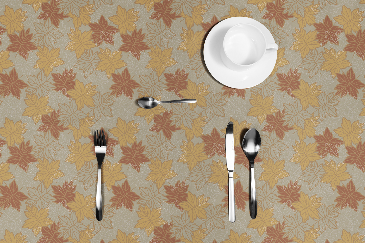 Earthy Leaves Tablecloth - 100% Cotton Twill Tablecloth, 58" × 58" and 58" × 102" Sizes, Fall Autumn Leaves Style Tablecloth, Thanksgiving Tablecloth, Fall / Brown Tablecloth, Party Tablecloth