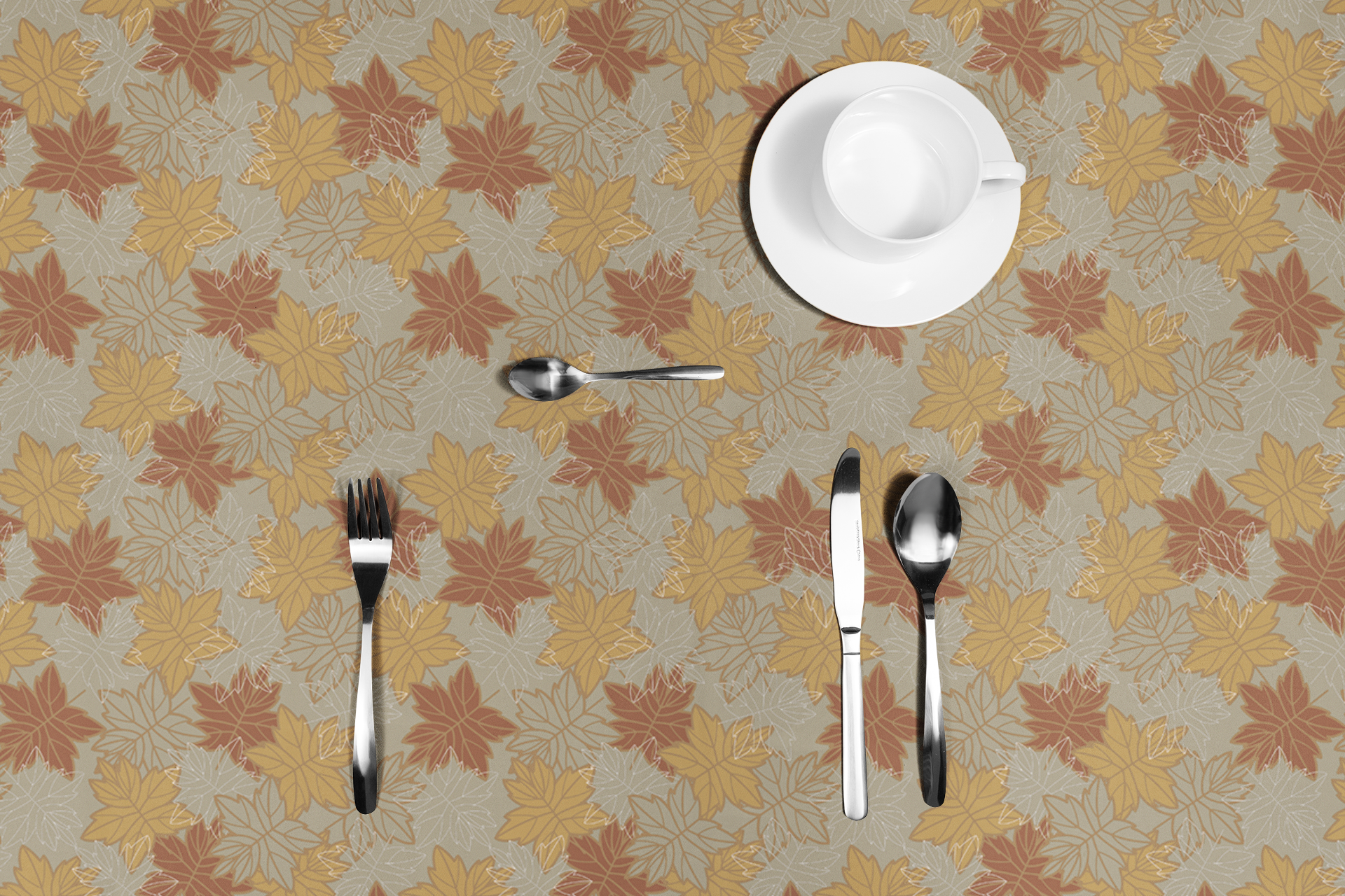 Earthy Leaves Tablecloth - 100% Cotton Twill Tablecloth, 58" × 58" and 58" × 102" Sizes, Fall Autumn Leaves Style Tablecloth, Thanksgiving Tablecloth, Fall / Brown Tablecloth, Party Tablecloth