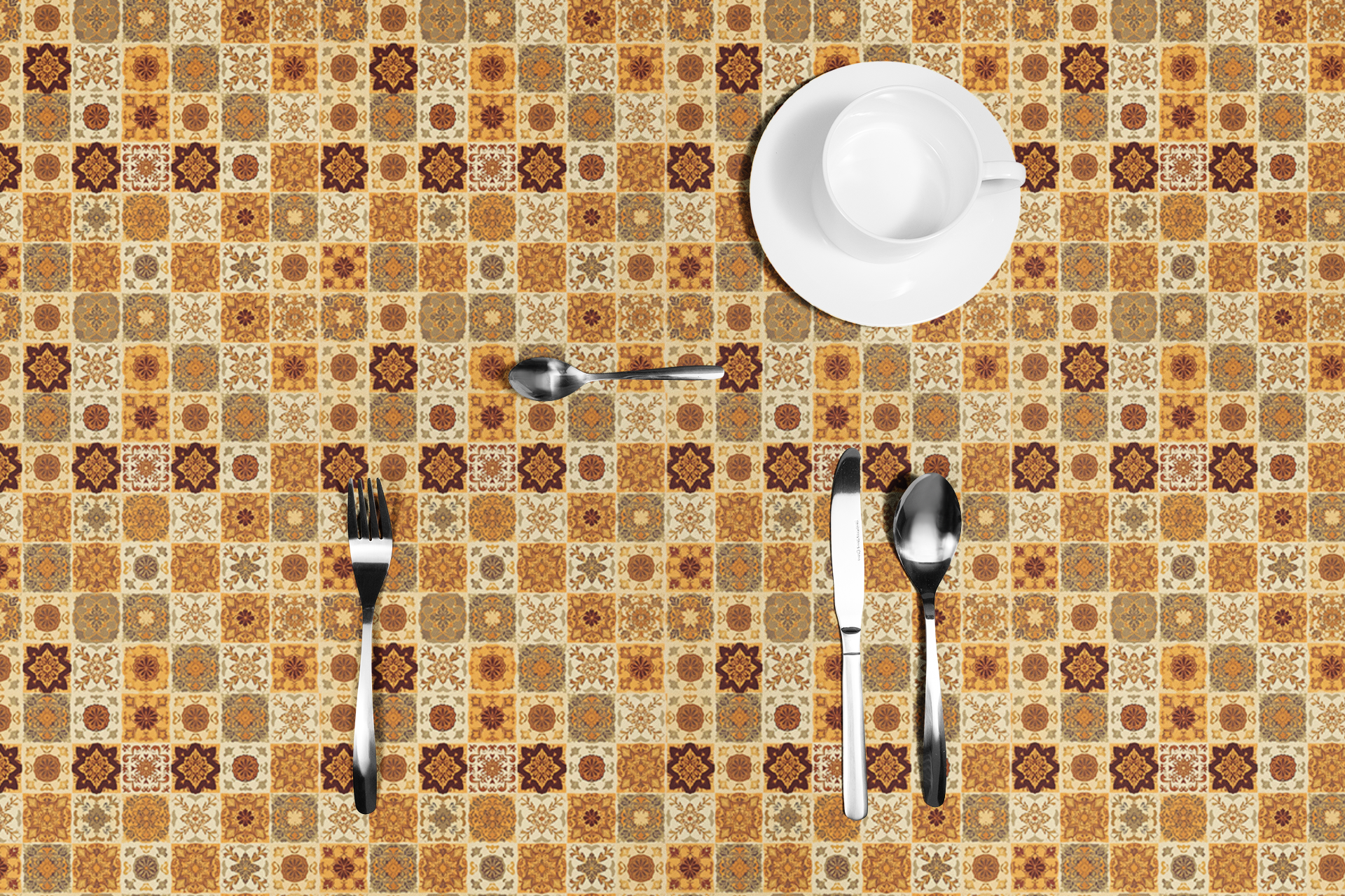 Fall Flowers Mosaic Tablecloth, 100% Cotton Twill Tablecloth, 58" × 58" and 58" × 102" Sizes, Fall Autumn Flowers Style Tablecloth, Thanksgiving Tablecloth, Fall Tablecloth, Party Tablecloth