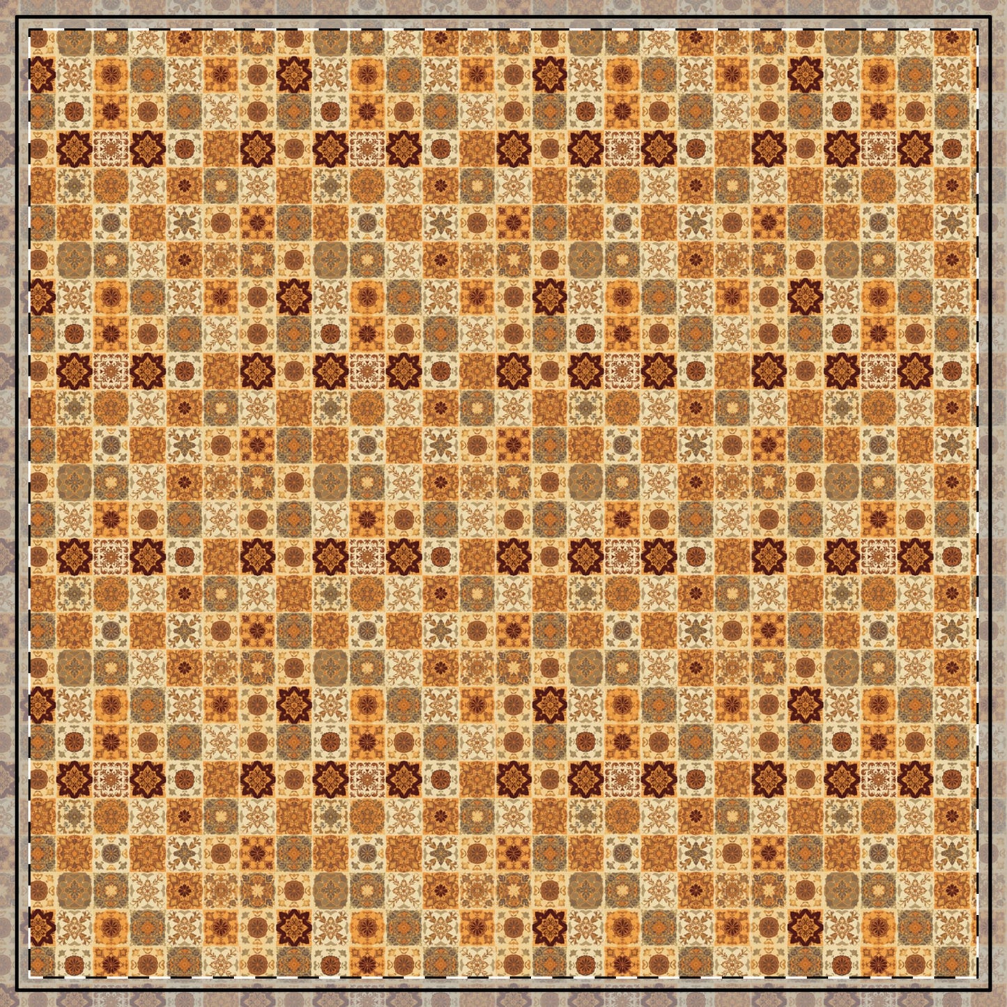 Fall Flowers Mosaic Tablecloth, 100% Cotton Twill Tablecloth, 58" × 58" and 58" × 102" Sizes, Fall Autumn Flowers Style Tablecloth, Thanksgiving Tablecloth, Fall Tablecloth, Party Tablecloth