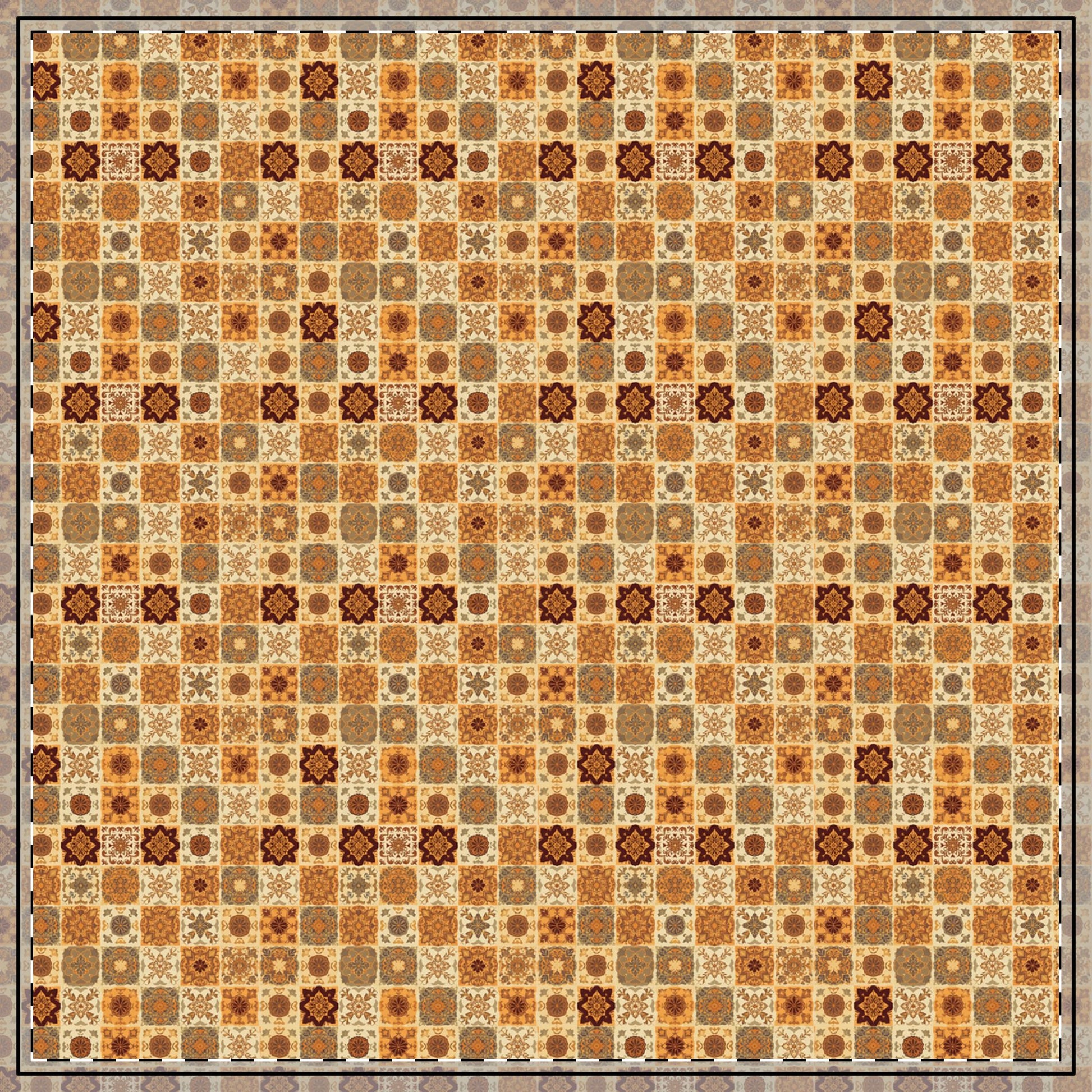 Fall Flowers Mosaic Tablecloth, 100% Cotton Twill Tablecloth, 58" × 58" and 58" × 102" Sizes, Fall Autumn Flowers Style Tablecloth, Thanksgiving Tablecloth, Fall Tablecloth, Party Tablecloth