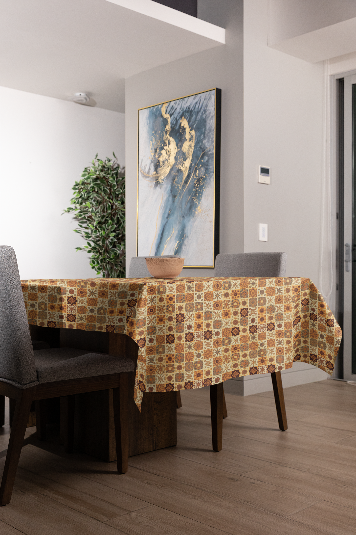 Fall Flowers Mosaic Tablecloth, 100% Cotton Twill Tablecloth, 58" × 58" and 58" × 102" Sizes, Fall Autumn Flowers Style Tablecloth, Thanksgiving Tablecloth, Fall Tablecloth, Party Tablecloth