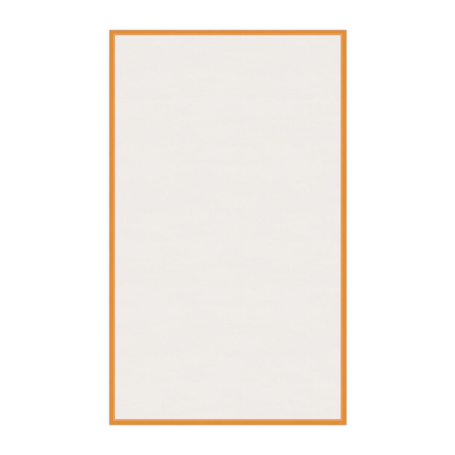 Back view of Fall-Flowers in orange and black Kitchen tea towel with an orange frame on a white background