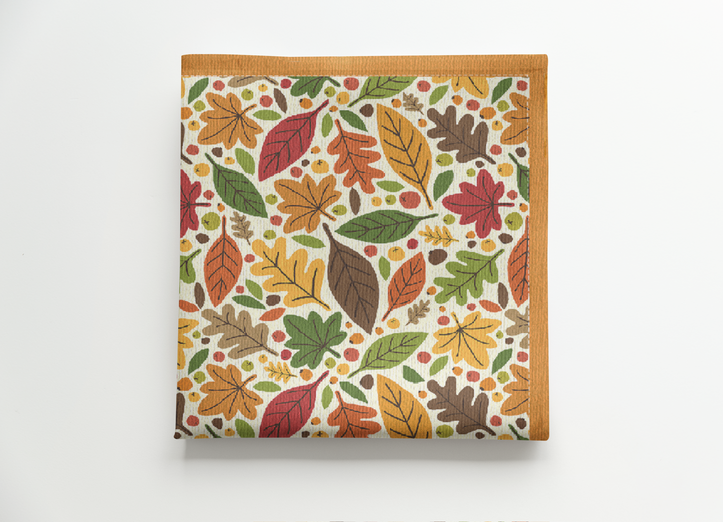 Fall Leaves 22" x 22" Cotton Twill Napkin - Fall Table Decor, Thanksgiving Dinner Napkins, Fall Cotton Napkins, Rustic Kitchen Napkins - Priced per napkin