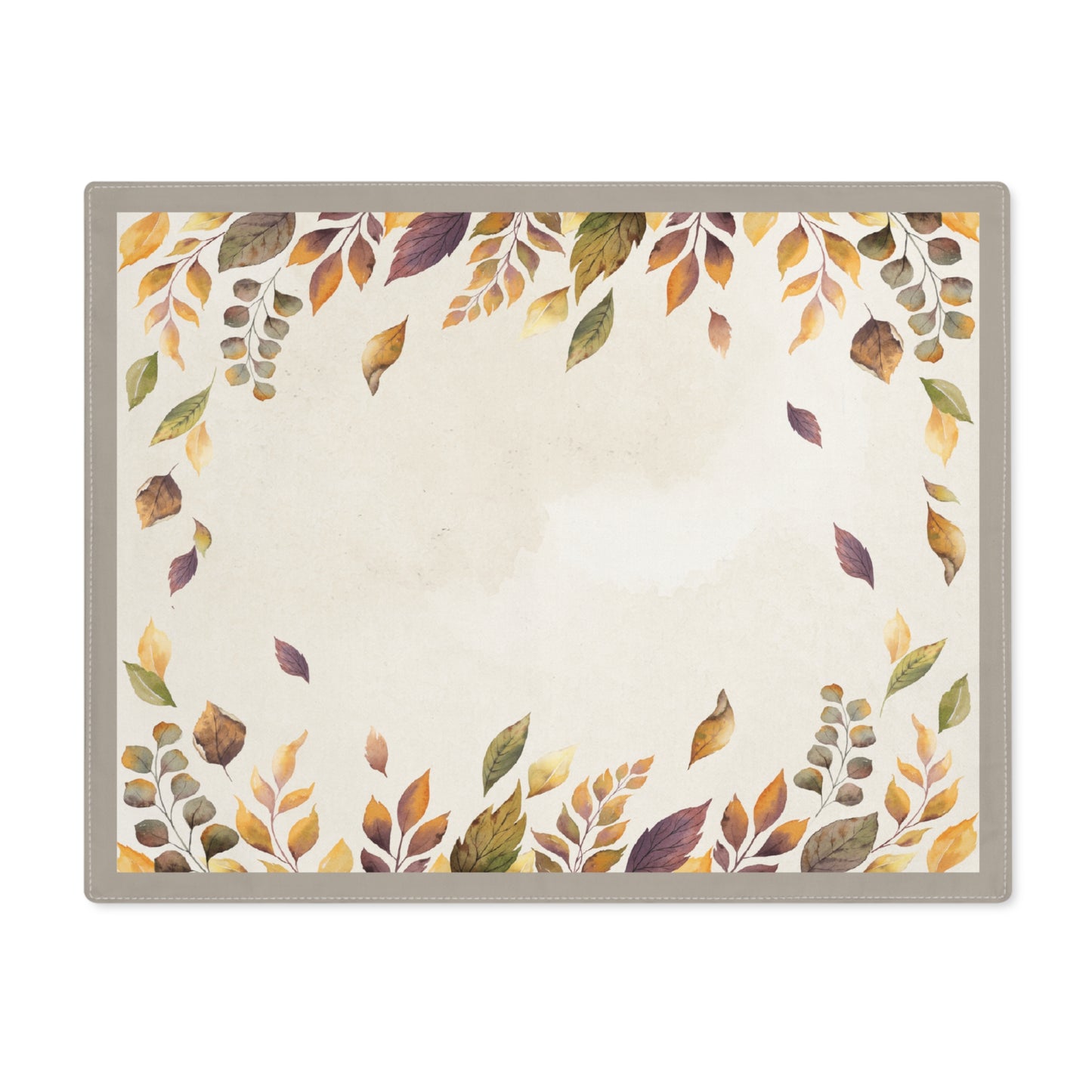 Fallen Leaves placemat with autumn leaf pattern on a white background