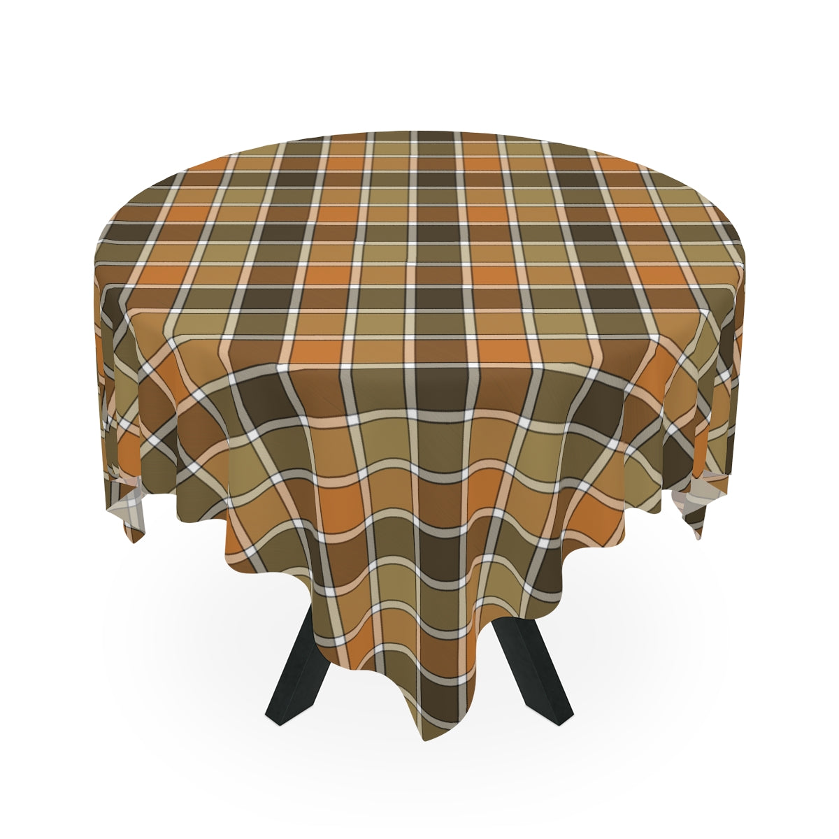 Fall Plaid Tablecloth - 58" × 58" and 58" × 102" Sizes, Plaid Design Tablecloth, Orange, Brown, Green Plaid Tablecloth, Thanksgiving Tablecloth, Fall Table Linen, Thanksgiving Dinner Tablecloth, Farmhouse Decor, Halloween Tablecloth