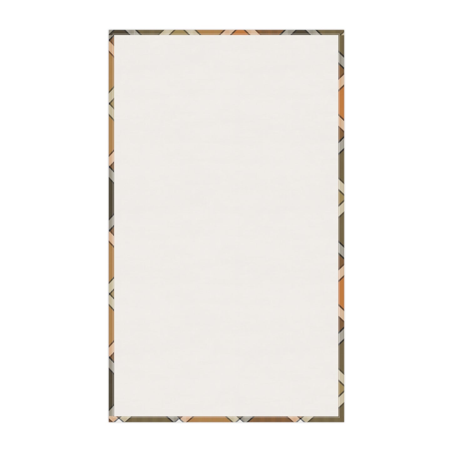 Back view of fall plaid kitchen tea towel on a white background