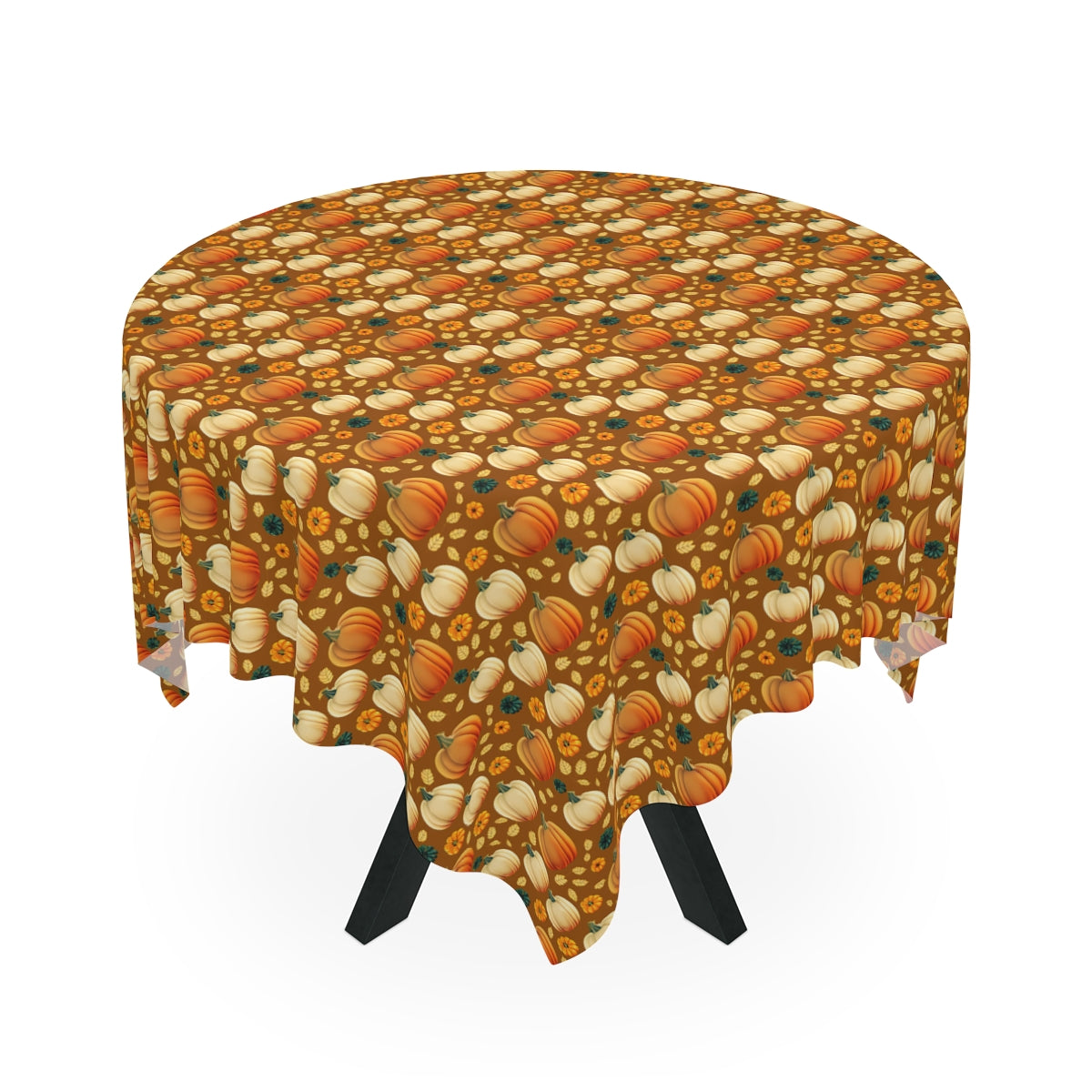 Fall Pumpkins Tablecloth - 100% Cotton Twill Tablecloth, 58" × 58" and 58" × 102" Sizes, Fall Autumn Pumpkins LTablecloth, Thanksgiving Tablecloth, Fall /Orange Tablecloth, Halloween Tablecloth