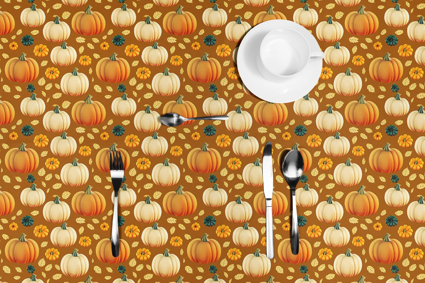 Fall Pumpkins Tablecloth - 100% Cotton Twill Tablecloth, 58" × 58" and 58" × 102" Sizes, Fall Autumn Pumpkins LTablecloth, Thanksgiving Tablecloth, Fall /Orange Tablecloth, Halloween Tablecloth