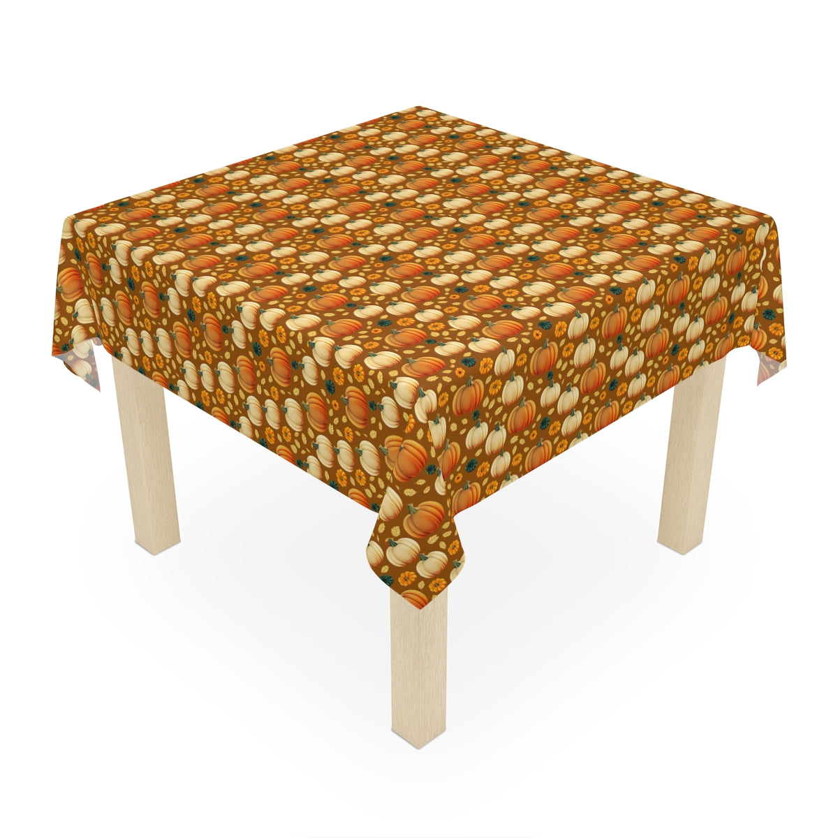 Fall Pumpkins Tablecloth - 100% Cotton Twill Tablecloth, 58" × 58" and 58" × 102" Sizes, Fall Autumn Pumpkins LTablecloth, Thanksgiving Tablecloth, Fall /Orange Tablecloth, Halloween Tablecloth