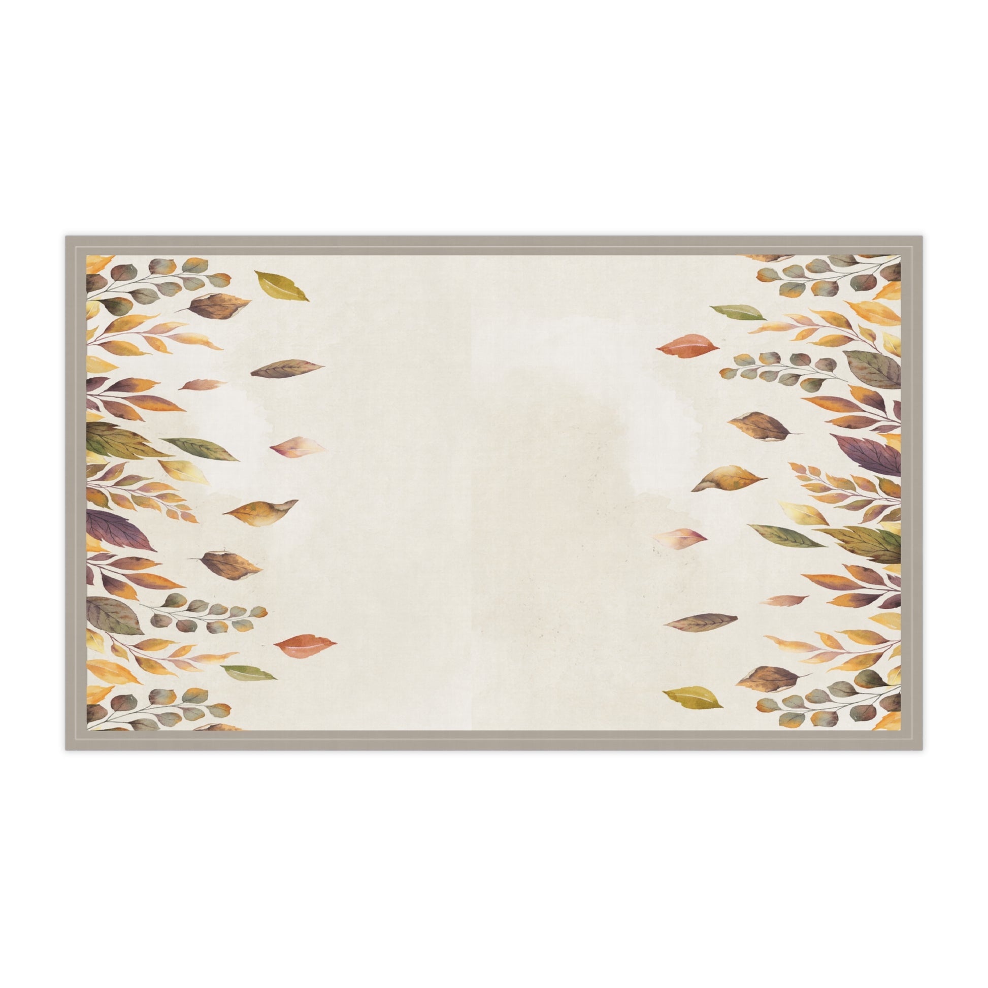 Decorative kitchen tea towel with leaf pattern on a white background