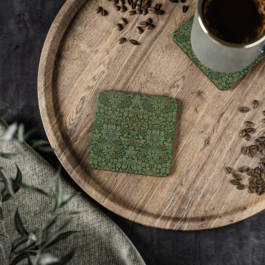 Flower Garden - Square Hardboard Coaster, Cork Backed  - 3.75"x 3.75" - Perfect for Home Decor & Gifts - Priced per coaster