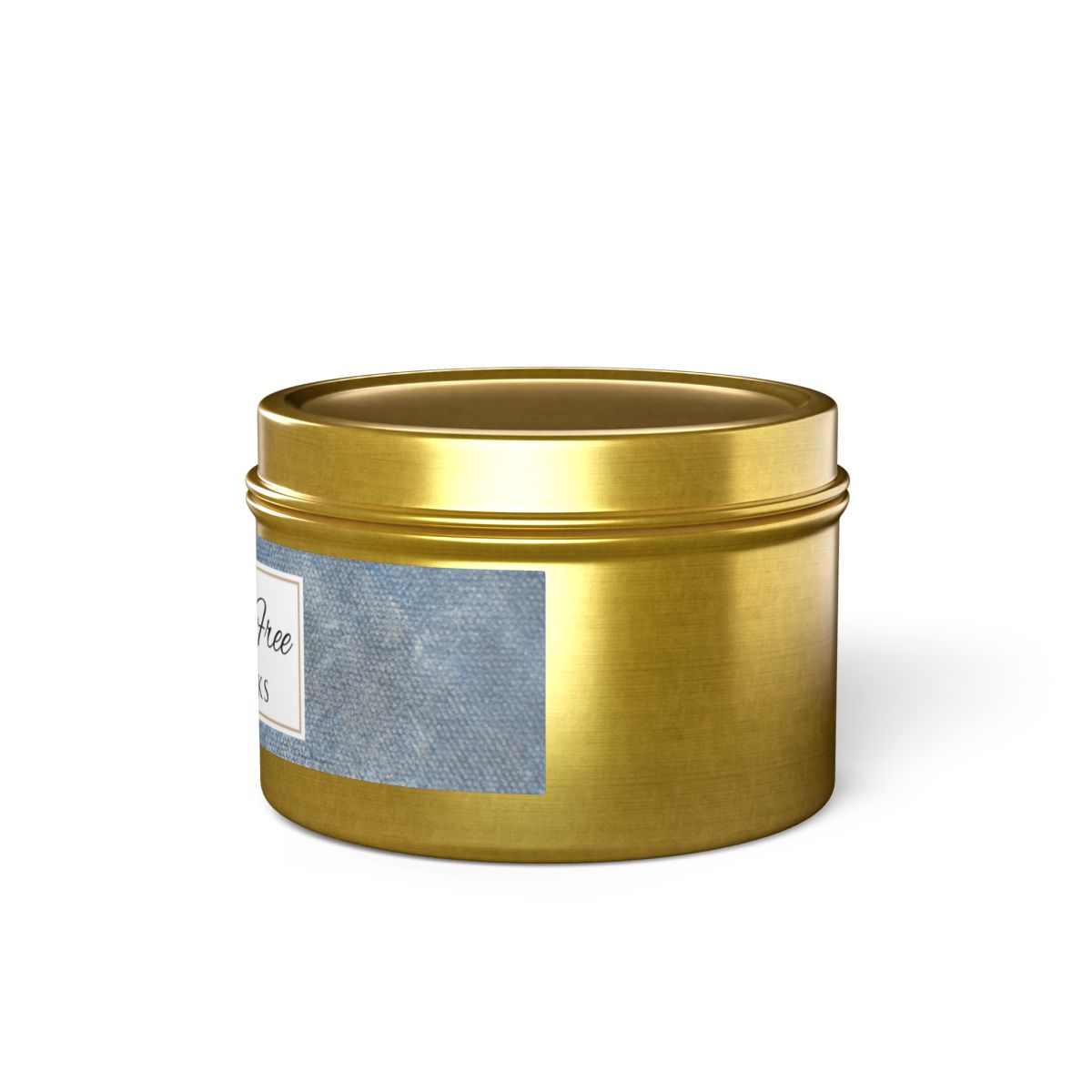 Fragrance Free Coconut Soy Wax Candle, 4 oz. Gold Tin Jar with Lid - Unscented Coconut Soy Wax Candle