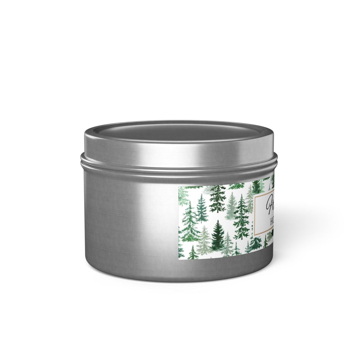 Fraser Fir Coconut Soy Wax Candle, 4 oz. Silver Tin Jar with Lid - Christmas Candle, Holiday Decor, Winter Candle
