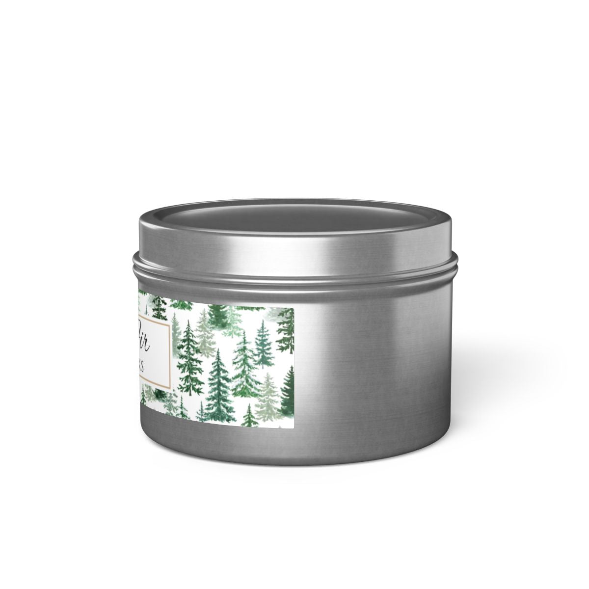 Fraser Fir Coconut Soy Wax Candle, 4 oz. Silver Tin Jar with Lid - Christmas Candle, Holiday Decor, Winter Candle