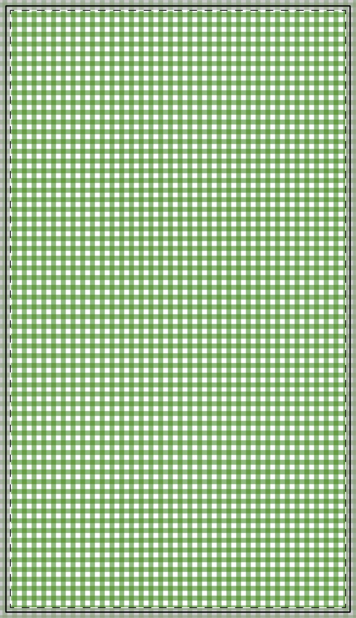 Green and white gingham checkered rectangle tablecloth.