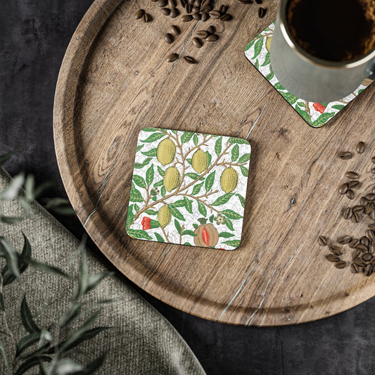 Lemon Verbena - Square Hardboard Coaster, Cork Backed  - 3.75" x 3.75" - Perfect for Home Decor & Gifts - Priced per coaster