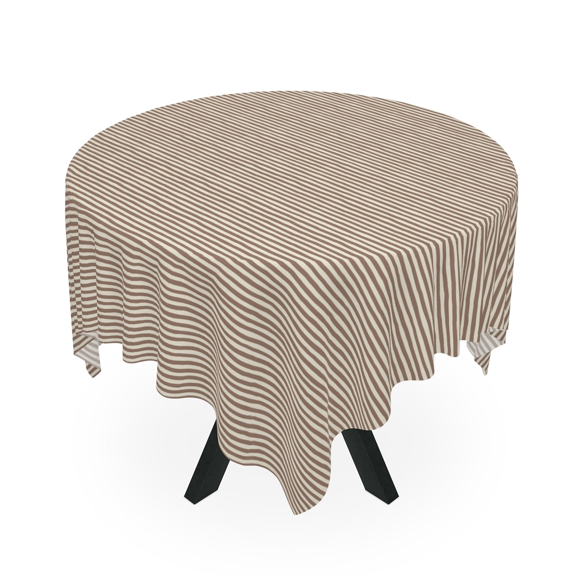 Mocha Striped Tablecloth 100% Cotton Twill Tablecloth, 58" × 58" and 58" × 102" Sizes, Striped Brown Style Tablecloth, Thanksgiving Tablecloth, Fall / Brown Tablecloth, Wedding Table Linen, Birthday Tablecloth