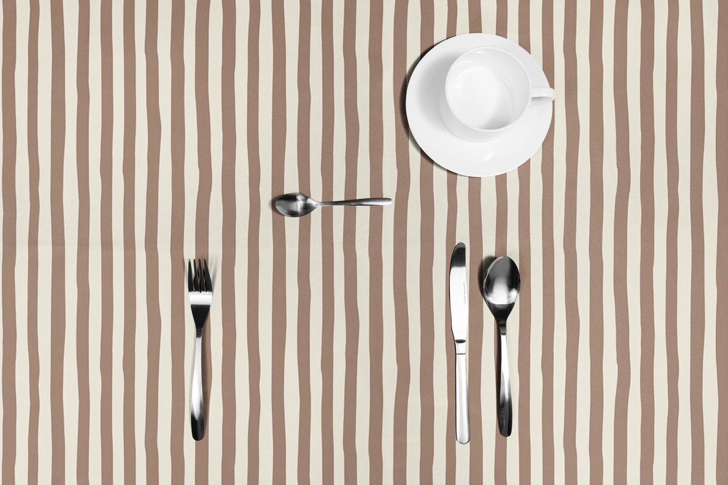 Mocha Striped Tablecloth 100% Cotton Twill Tablecloth, 58" × 58" and 58" × 102" Sizes, Striped Brown Style Tablecloth, Thanksgiving Tablecloth, Fall / Brown Tablecloth, Wedding Table Linen, Birthday Tablecloth