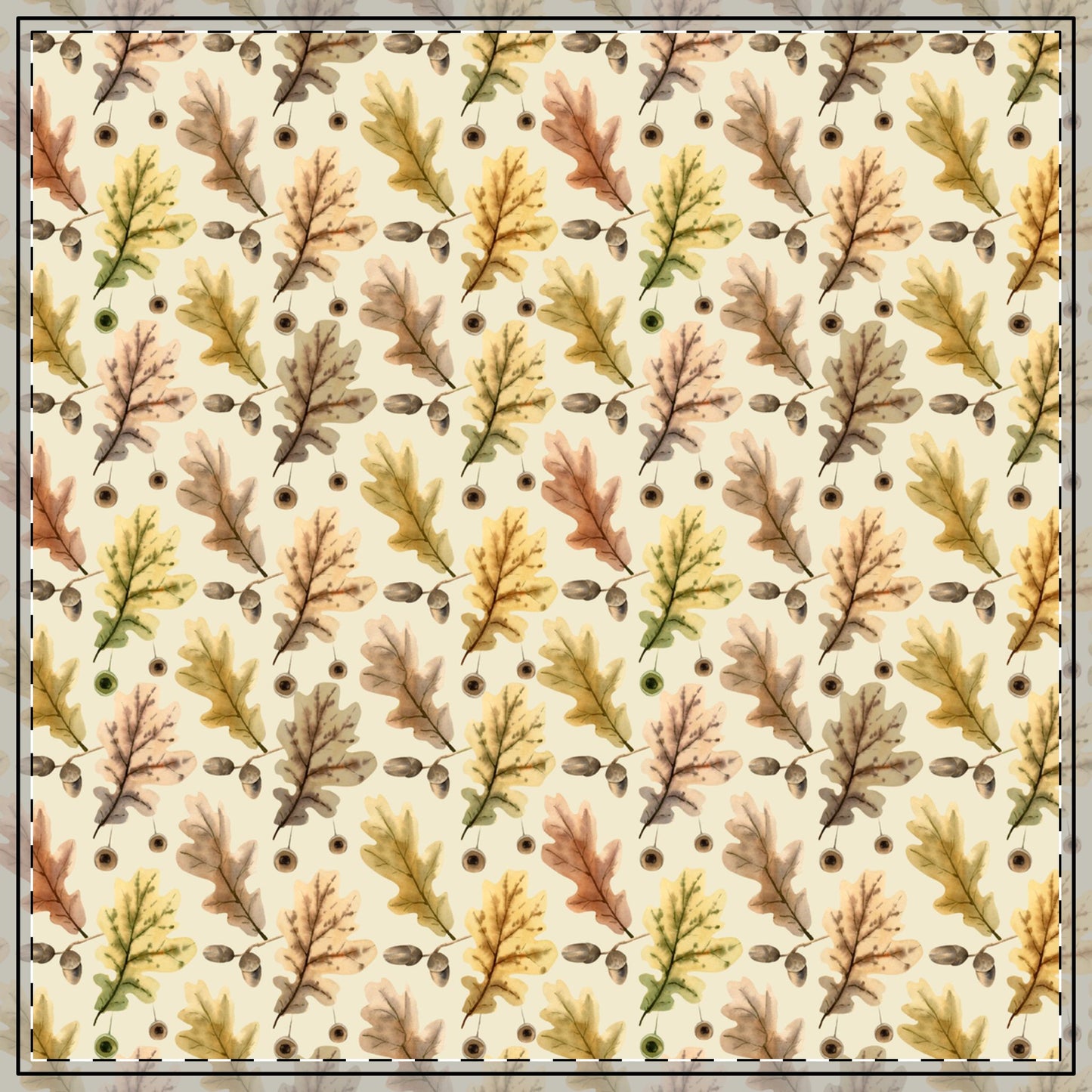 Oak Leaves Tablecloth - 100% Cotton Twill Tablecloth, 58" × 58" and 58" × 102" Sizes, Fall Autumn Oak Leaves Tablecloth, Thanksgiving Tablecloth, Fall / Autumn Tablecloth, Halloween Party Tablecloth