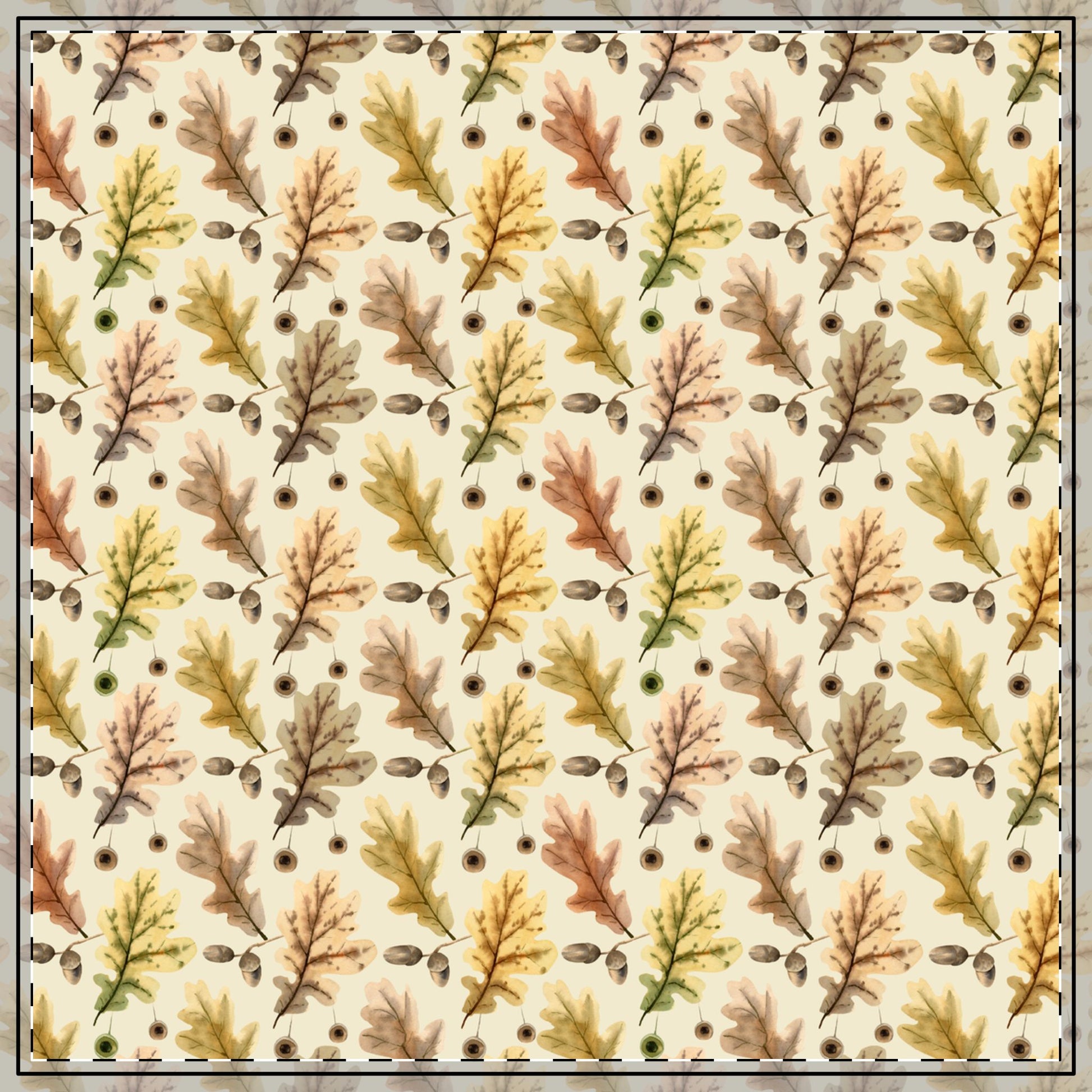 Oak Leaves Tablecloth - 100% Cotton Twill Tablecloth, 58" × 58" and 58" × 102" Sizes, Fall Autumn Oak Leaves Tablecloth, Thanksgiving Tablecloth, Fall / Autumn Tablecloth, Halloween Party Tablecloth