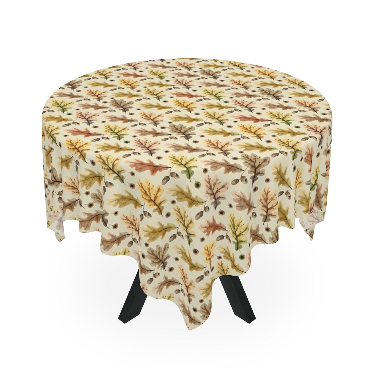 Oak Leaves Tablecloth - 100% Cotton Twill Tablecloth, 58" × 58" and 58" × 102" Sizes, Fall Autumn Oak Leaves Tablecloth, Thanksgiving Tablecloth, Fall / Autumn Tablecloth, Halloween Party Tablecloth