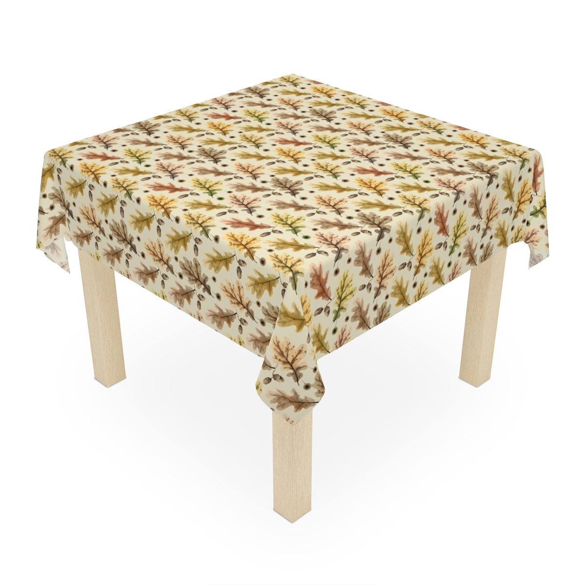 Oak Leaves Tablecloth - 100% Cotton Twill Tablecloth, 58" × 58" and 58" × 102" Sizes, Fall Autumn Oak Leaves Tablecloth, Thanksgiving Tablecloth, Fall / Autumn Tablecloth, Halloween Party Tablecloth