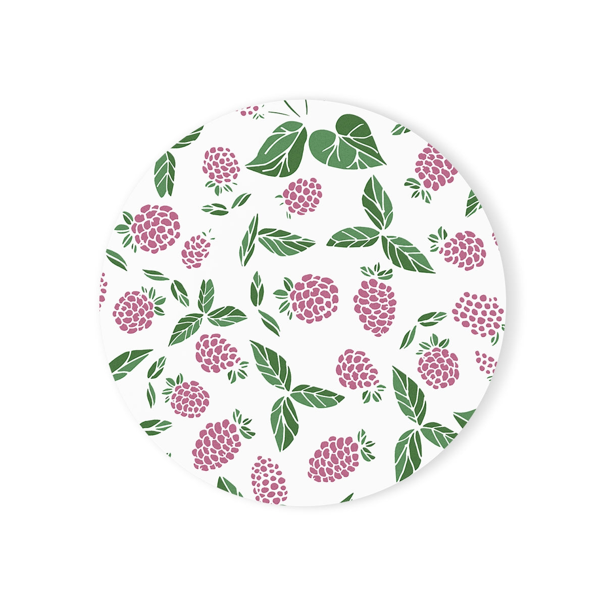 Pink Berry - Round Hardboard Coaster, Cork Backed  - 3.75" x 3.75" - Perfect for Home Decor and Gifts - Priced per coaste