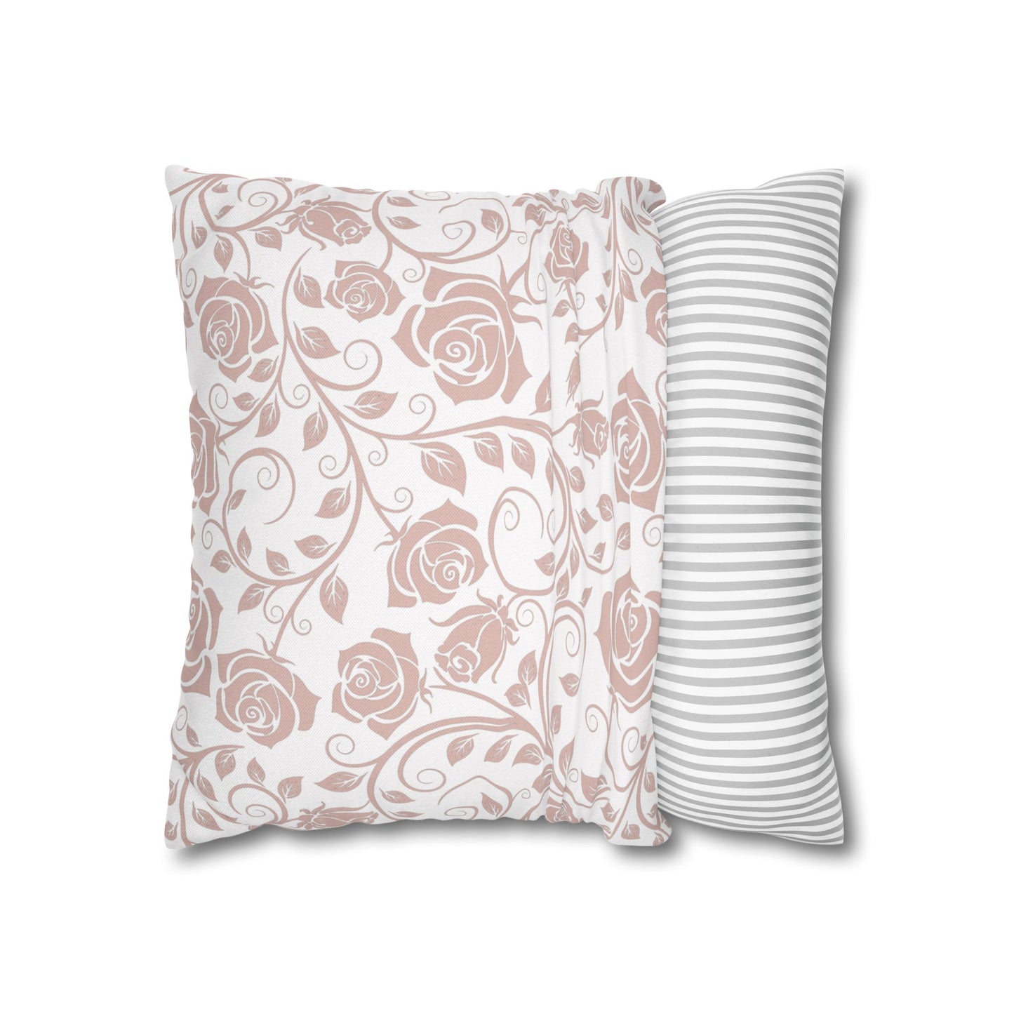 Pink Roses decorative pillowcase cover on a white background