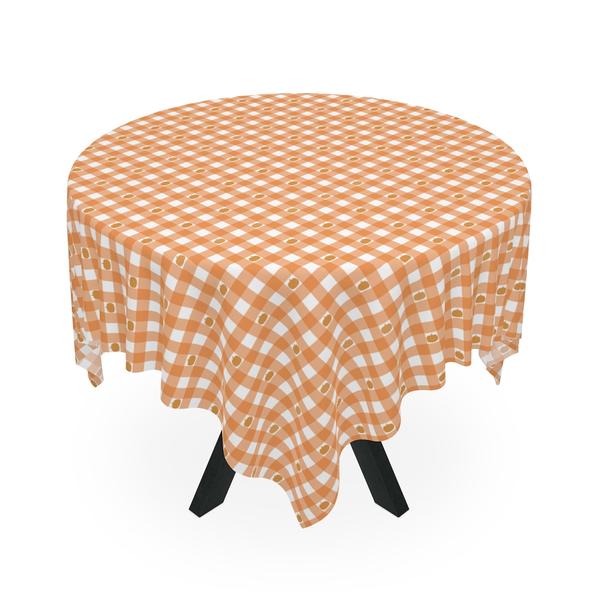 Pumpkin Gingham Tablecloth - 58" × 58" and 58" × 102" Sizes, Orange Checked Gingham Pumpkin Design Tablecloth, Orange & White Tablecloth, Orange Checked Tablecloth, Halloween Table Linen, Thanksgiving Tablecloth, Farmhouse Decor, Pumpkin Table Tablecloth