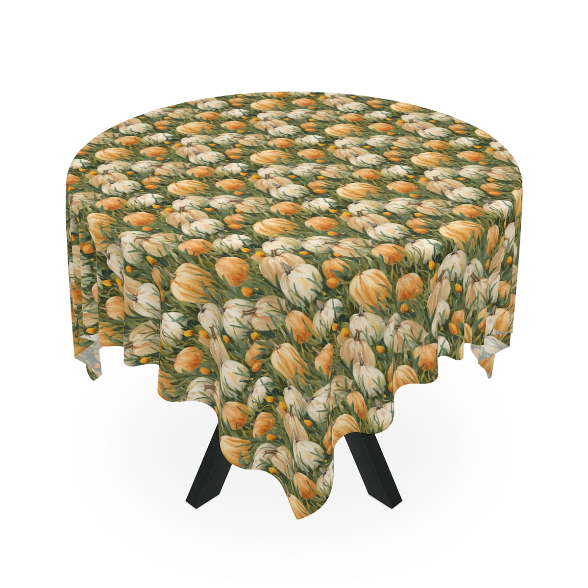 Pumpkin Patch Tablecloth - 100% Cotton Twill Tablecloth, 58" × 58" and 58" × 102" Sizes, Fall Autumn Pumpkins Tablecloth, Thanksgiving Tablecloth, Fall /Orange Tablecloth, Halloween Tablecloth
