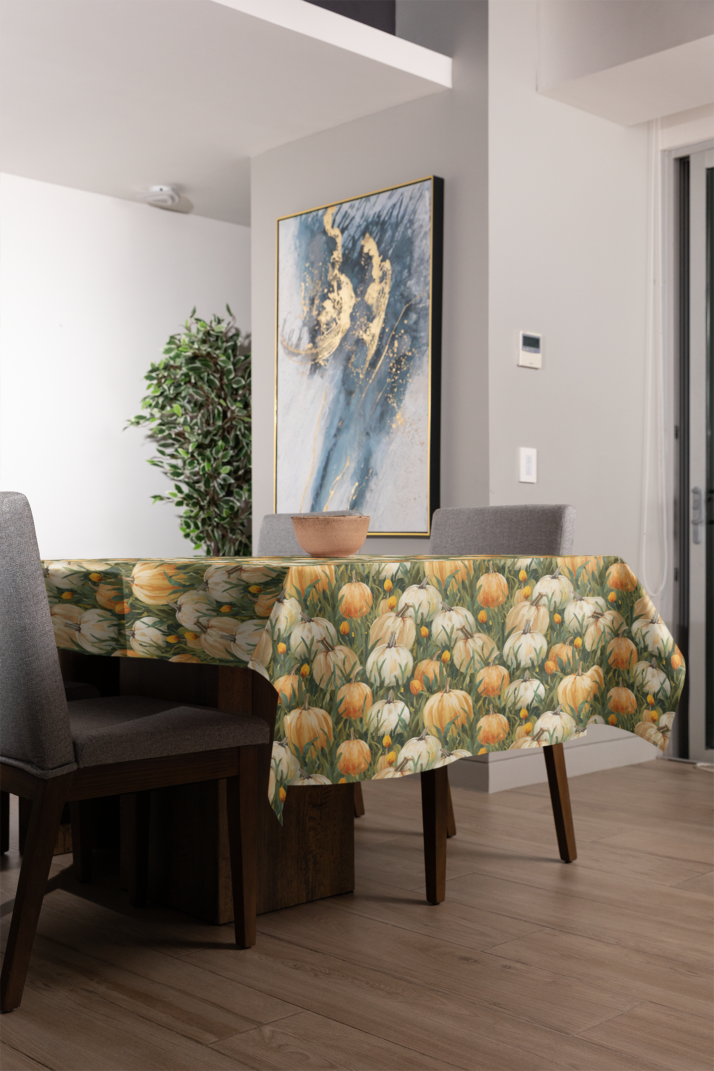 Pumpkin Patch Tablecloth - 100% Cotton Twill Tablecloth, 58" × 58" and 58" × 102" Sizes, Fall Autumn Pumpkins Tablecloth, Thanksgiving Tablecloth, Fall /Orange Tablecloth, Halloween Tablecloth