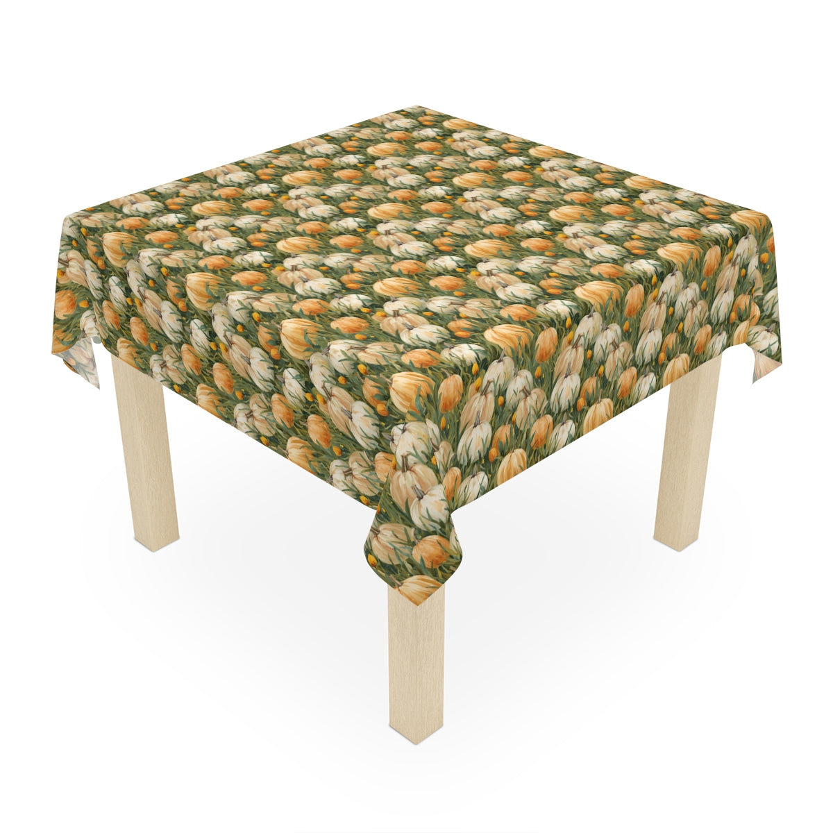 Pumpkin Patch Tablecloth - 100% Cotton Twill Tablecloth, 58" × 58" and 58" × 102" Sizes, Fall Autumn Pumpkins Tablecloth, Thanksgiving Tablecloth, Fall /Orange Tablecloth, Halloween Tablecloth