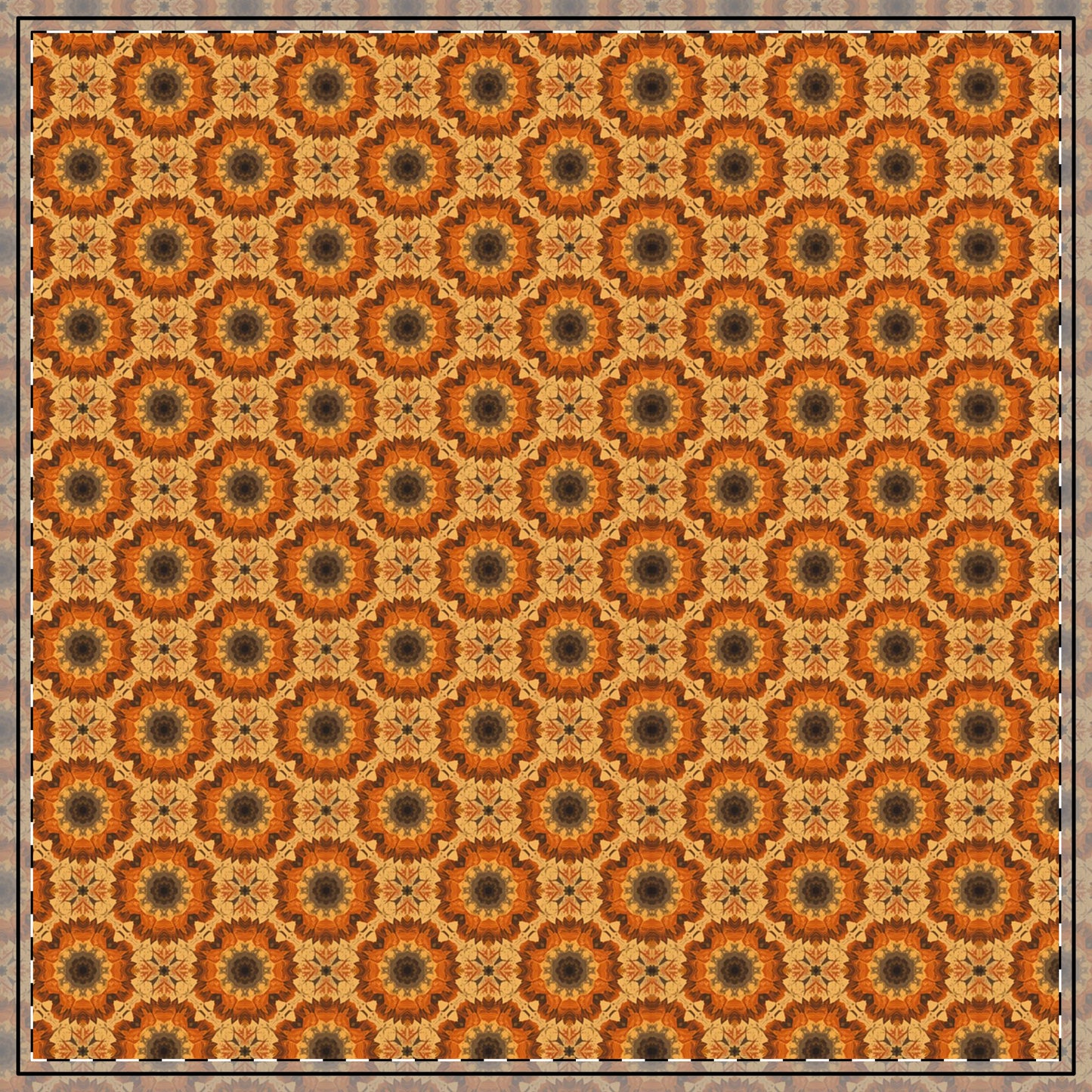 Retro Fall Flowers Tablecloth - 100% Cotton Twill Tablecloth, 58" × 58" and 58" × 102" Sizes, Fall Tye-Dye Autumn Flowers Tablecloth, Groovy Thanksgiving Tablecloth, Fall Tablecloth, Party Tablecloth