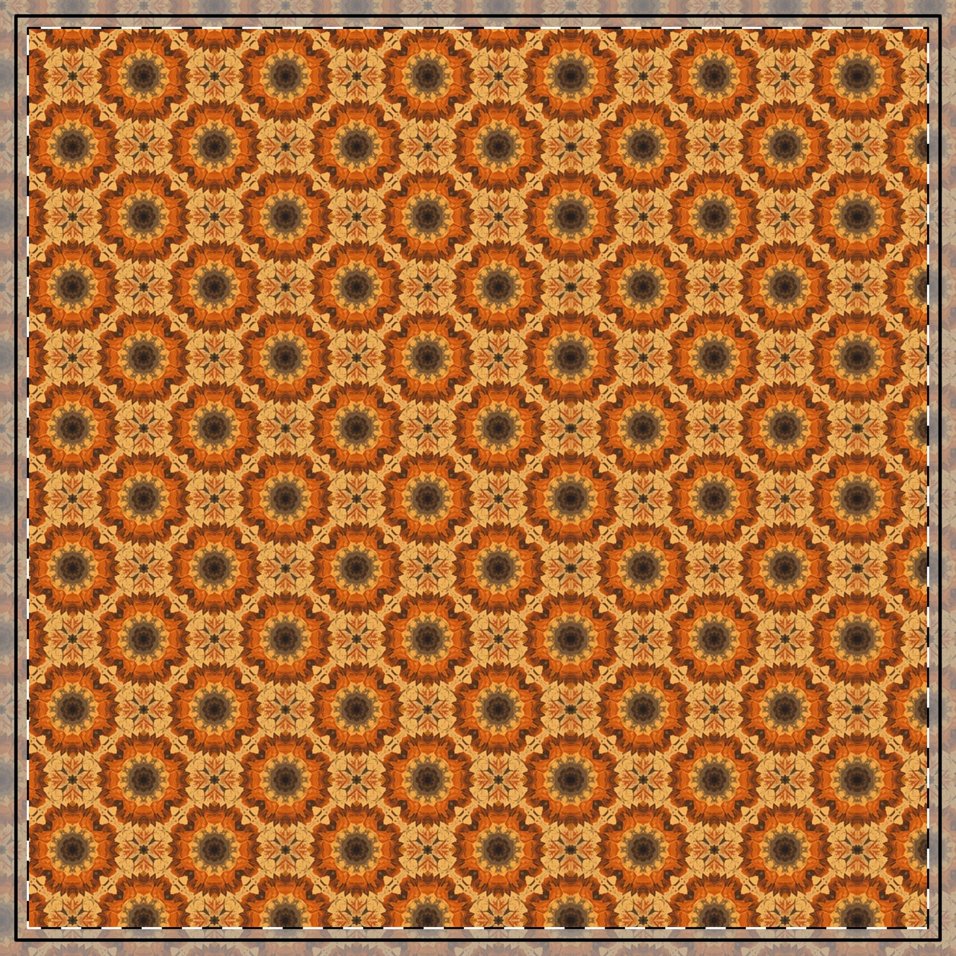 Retro Fall Flowers Tablecloth - 100% Cotton Twill Tablecloth, 58" × 58" and 58" × 102" Sizes, Fall Tye-Dye Autumn Flowers Tablecloth, Groovy Thanksgiving Tablecloth, Fall Tablecloth, Party Tablecloth