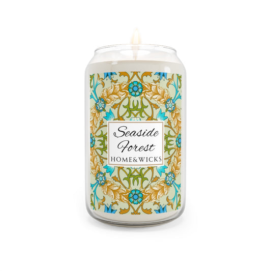 Seaside Forest Scented Soy Wax Candle, 13.75 oz. Clear Jar - Coastal Home Décor, Coast Scented Candle, Ozonic Marine Candle, Coastal Decor, Home Decor Gifts