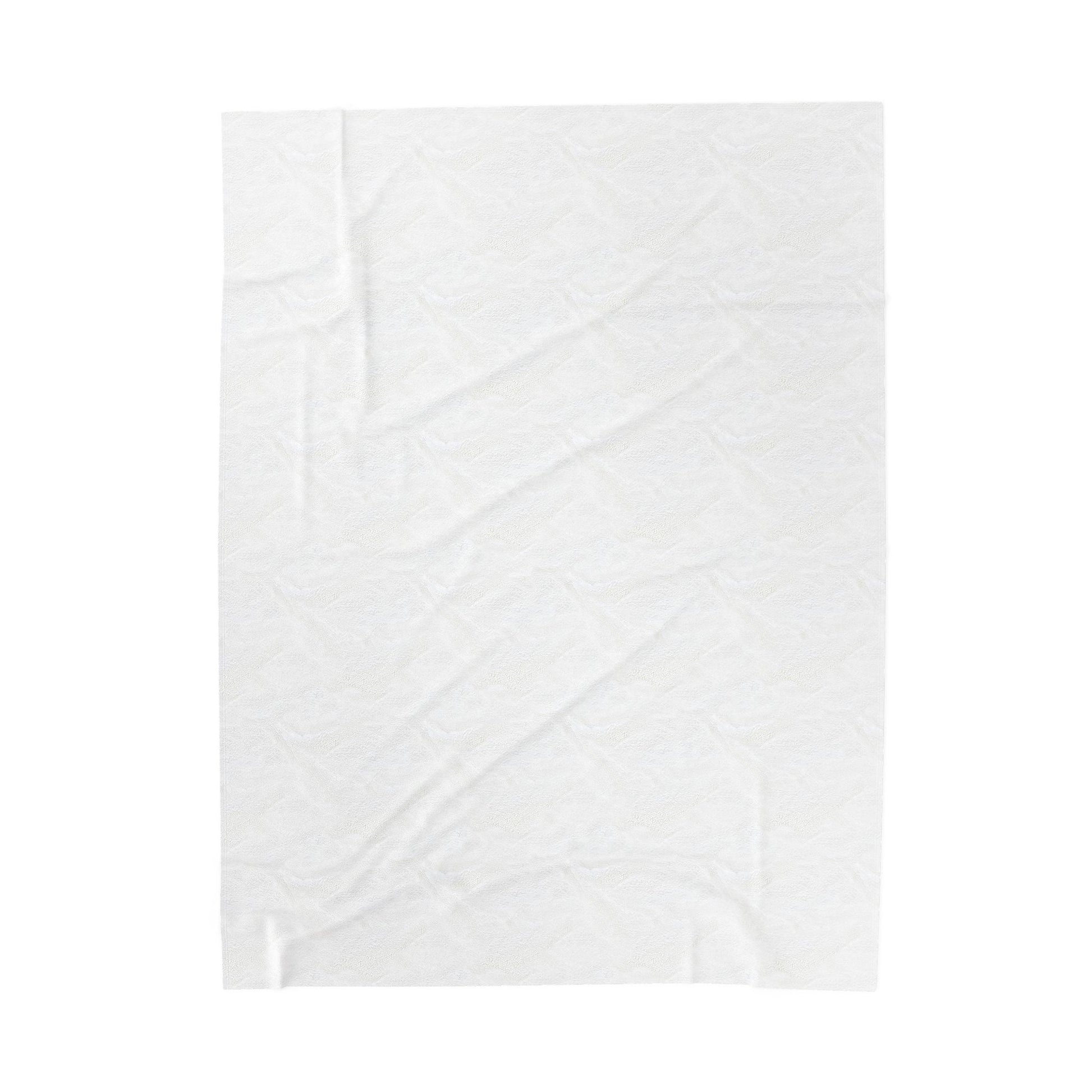 Backside view of white back of Skeletons  blanket on a white background.