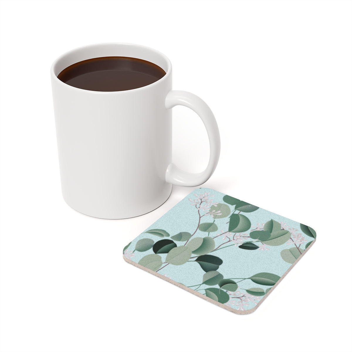 Spa Day - Square Hardboard Coaster, Cork Backed  - 3.75" x 3.75" - Great for Home Decor & Gifts - Priced per coaster