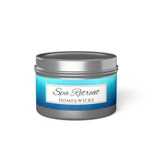 Spa Retreat Coconut Soy Wax Candle, 4 oz. Silver Tin Jar with Lid - Spa Scented Candle, Relaxation Candle, Aromatherapy