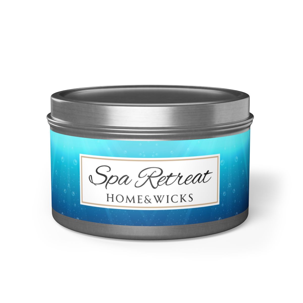 Spa Retreat Coconut Soy Wax Candle, 8 oz. Silver Tin Jar with Lid - Spa Scented Candle, Relaxation Candle, Aromatherapy