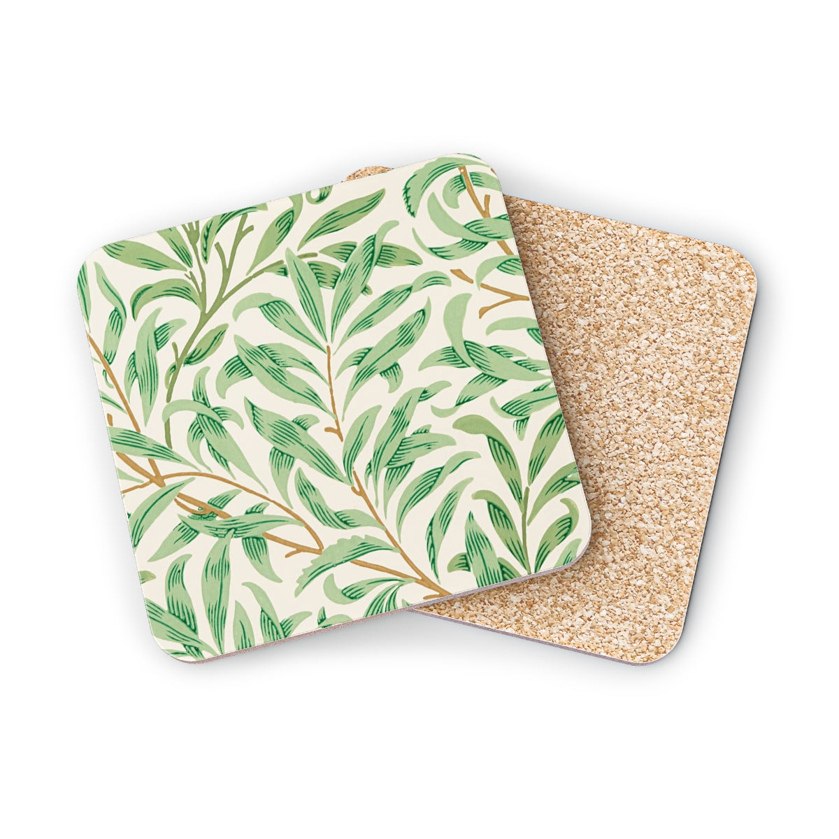 Willow Boughs - Square Hardboard Coaster, Cork Backed  - 3.75" x 3.75" - Perfect for Home Decor and Gifts - Priced per coaster