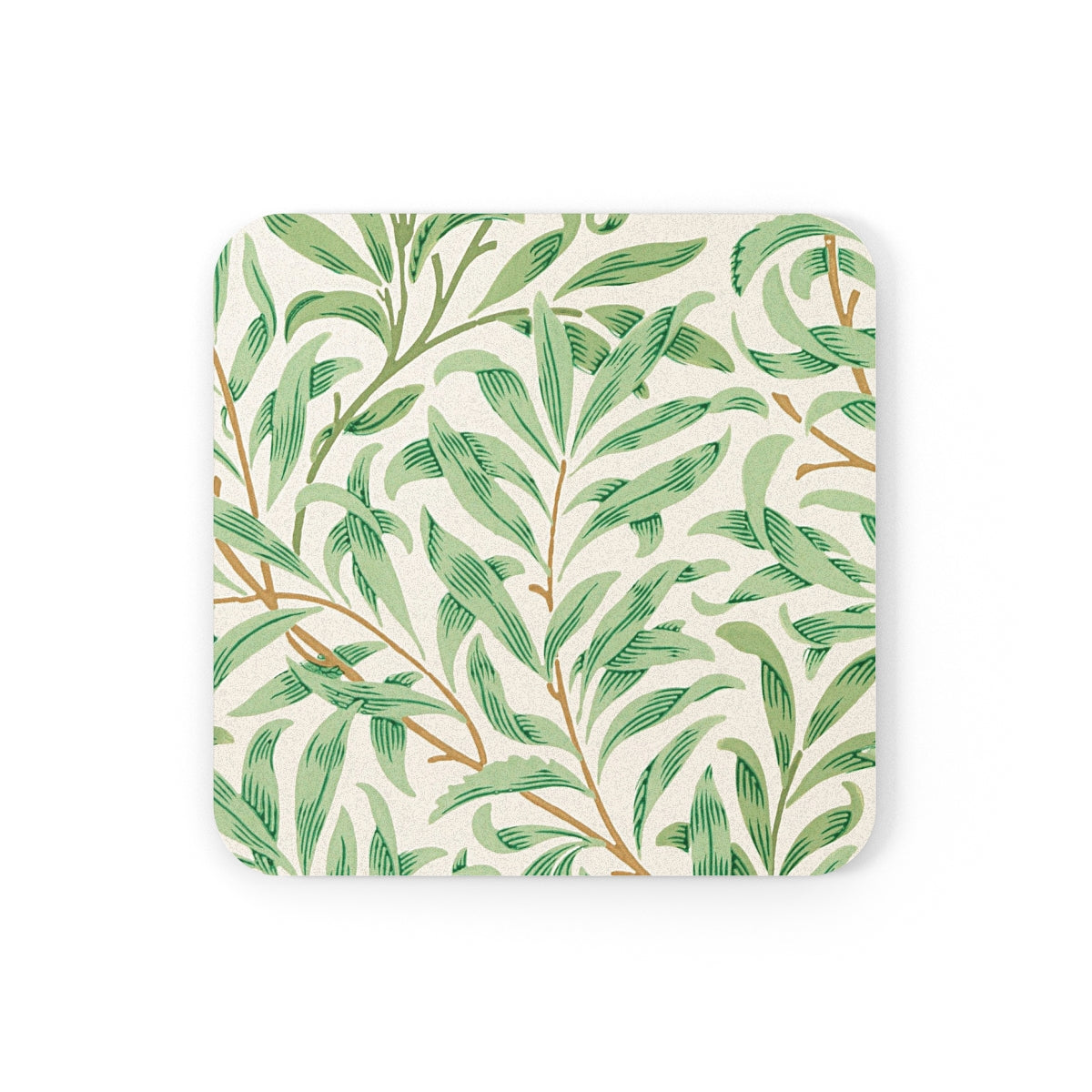 Willow Boughs - Square Hardboard Coaster, Cork Backed  - 3.75" x 3.75" - Perfect for Home Decor and Gifts - Priced per coaster