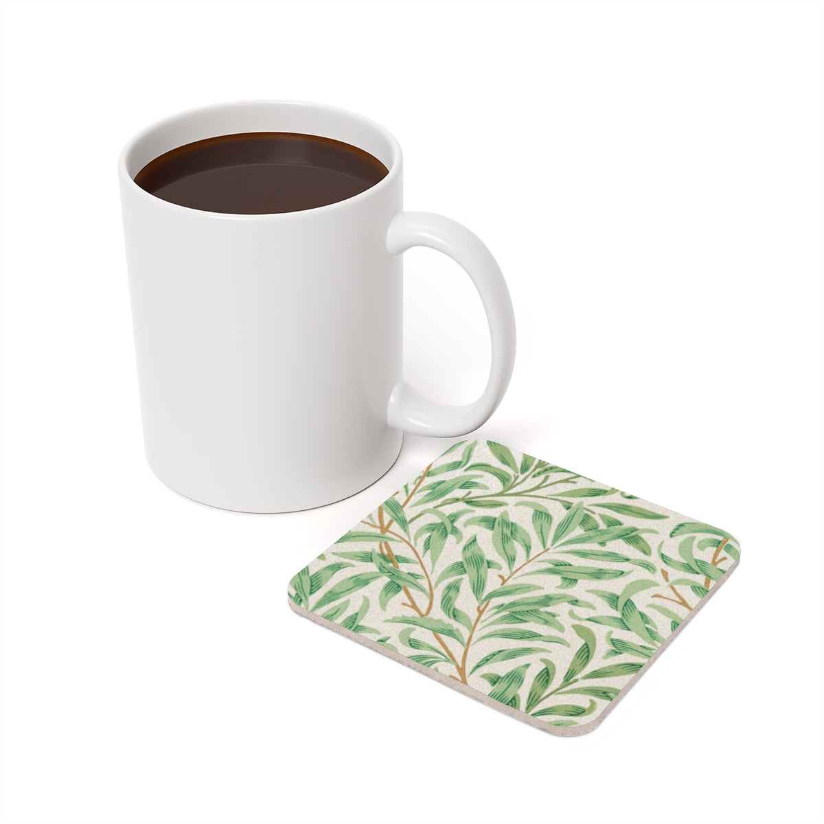 Willow Boughs - Square Hardboard Coaster, Cork Backed  - 3.75" x 3.75" - Perfect for Home Decor and Gifts - Priced per coaster